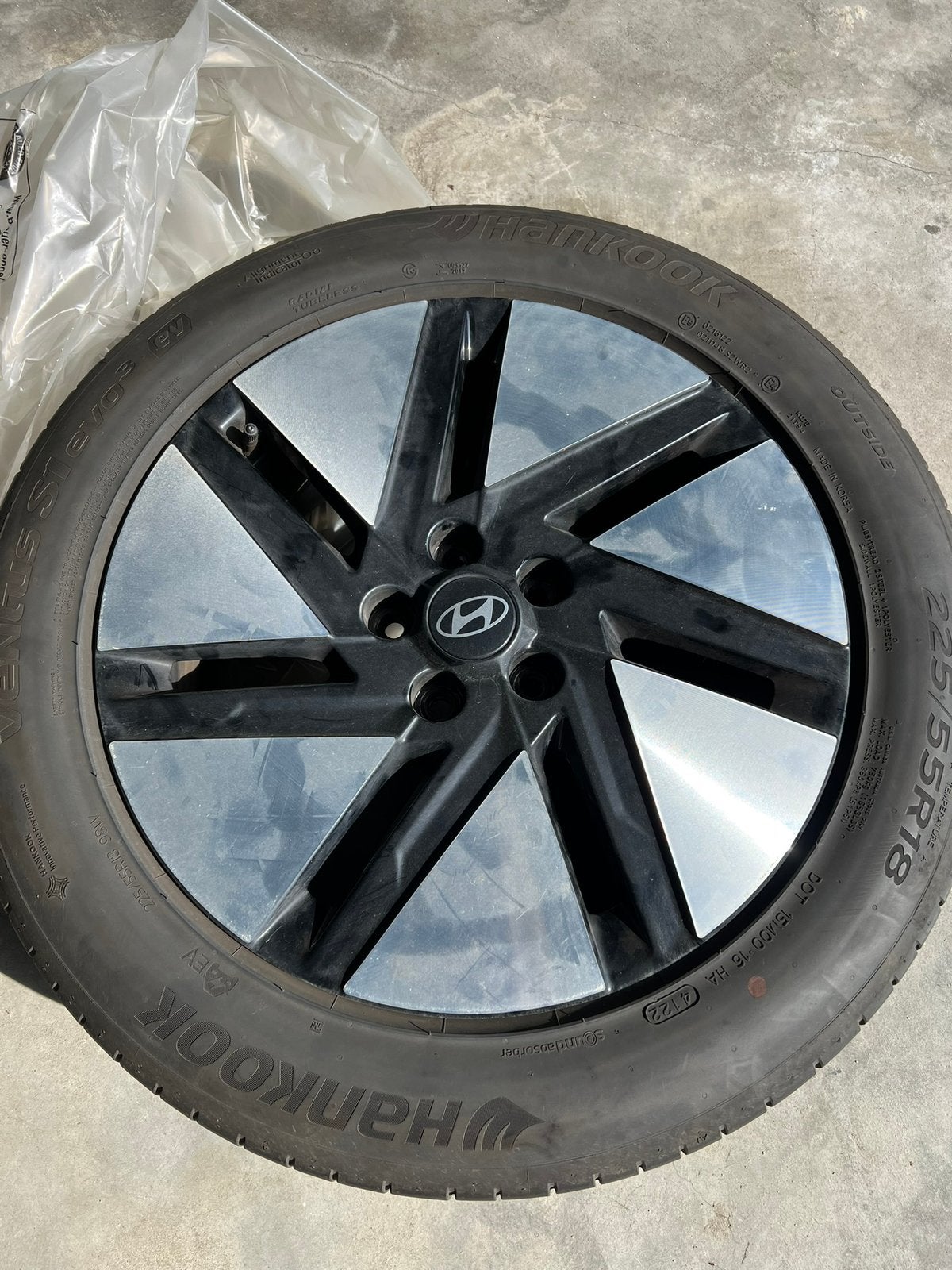 Autobanden met velgen 225/55/R18, Ophalen, 18 inch, Gebruikt, Velg(en)