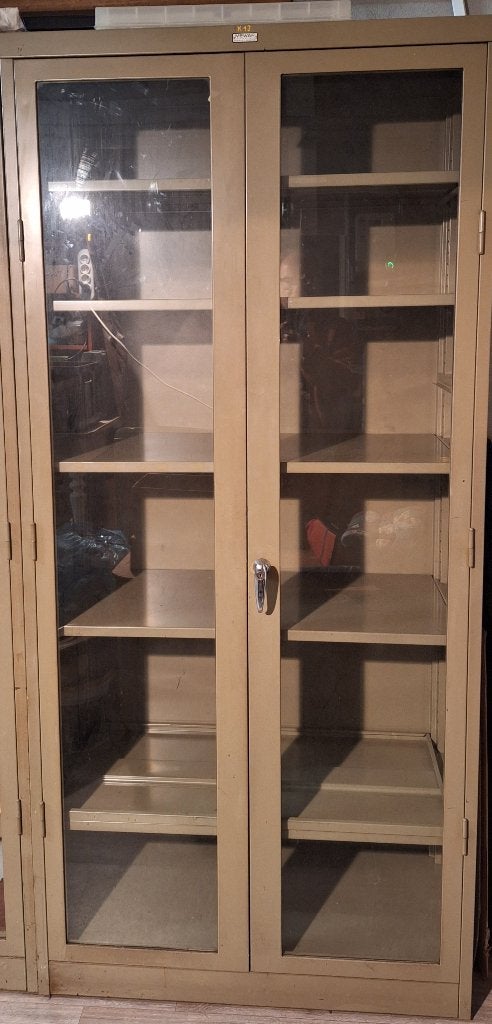 Vitrine Mewaf, industrielle, métal, vintage, Maison & Meubles, 25 à 50 cm, Verre, 50 à 100 cm, 150 à 200 cm