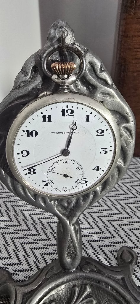 Silver Tavannes Watch Co. – Jaren 1910, Bijoux, Sacs & Beauté, Autres marques, Enlèvement ou Envoi, 1900 à 1930, Montre de poche