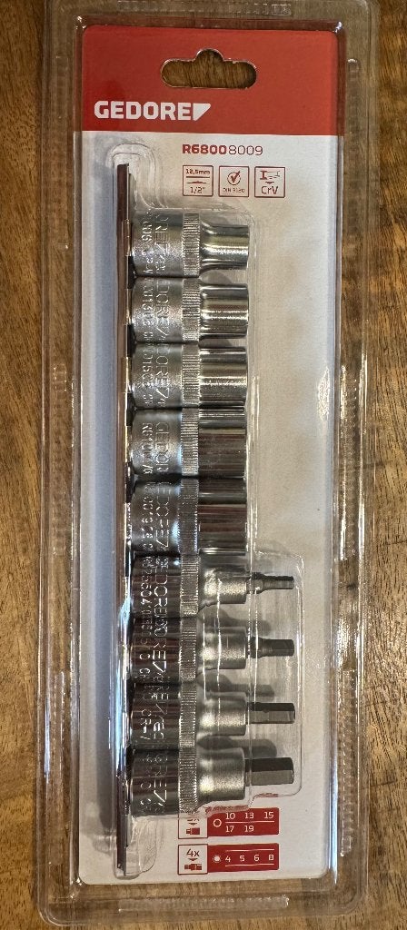 Set de 9 clés à douille et embout par Gedore, Bricolage & Construction, Enlèvement ou Envoi, Neuf, Gedore