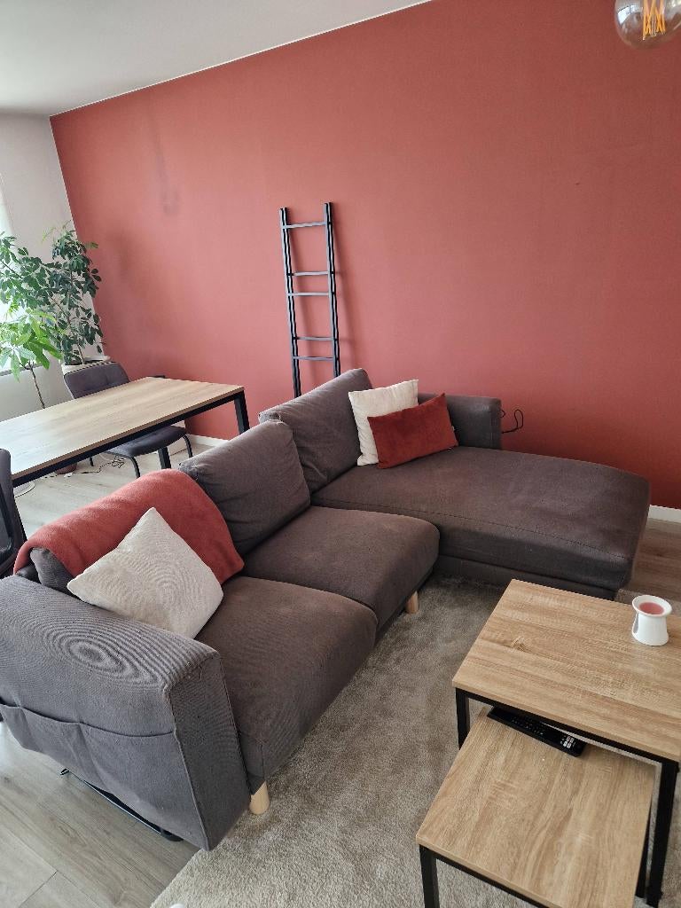 Zetel met lounge, Trois personnes, Moins de 75 cm, Banc d'angle, 200 à 250 cm