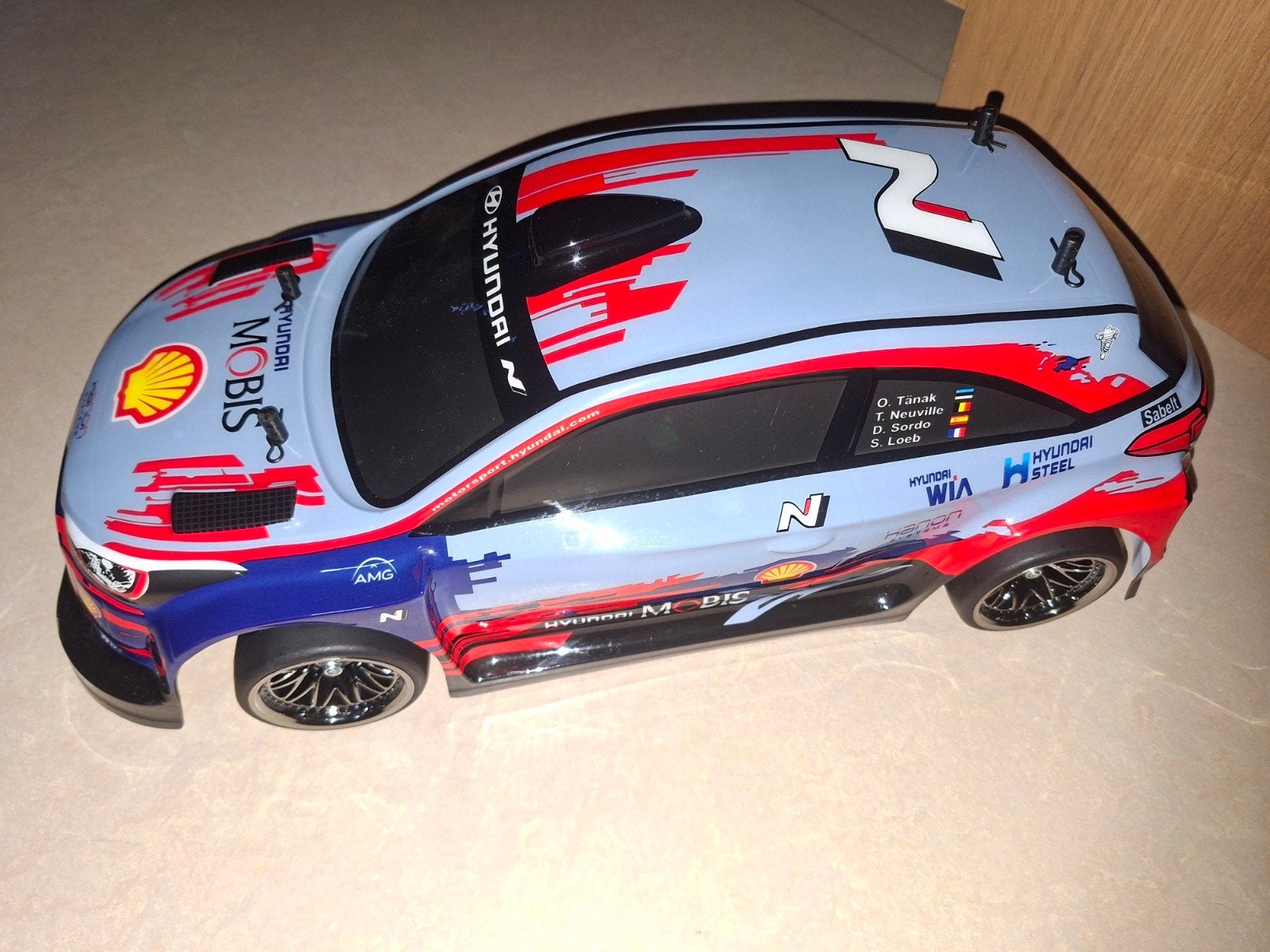 Nieuwe Tamiya TT02 chassis met Hyundai body, Elektro, Nieuw, Ophalen of Verzenden, Schaal 1:10