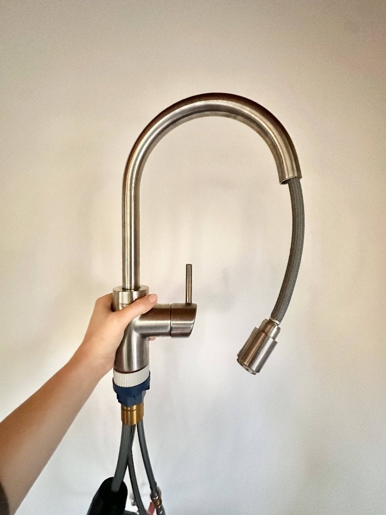 Robinet de cuisine Grohe avec pommeau de douche, Bricolage & Construction, Sanitaire, Enlèvement ou Envoi, Utilisé, Chrome, Robinet