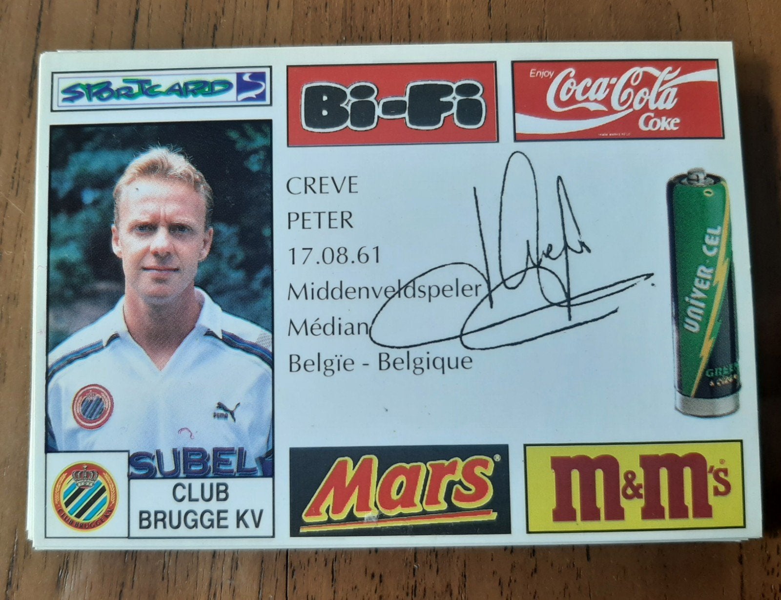 Voetbalkaart Club Brugge - Creve Peter, Ophalen of Verzenden