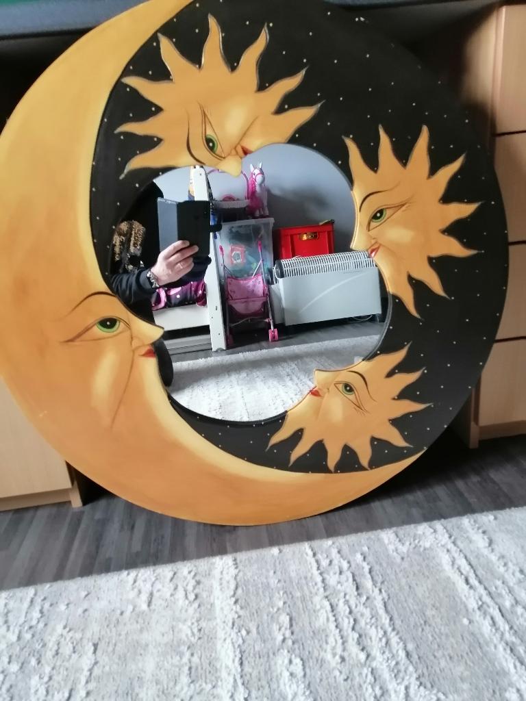 Spiegel, Huis en Inrichting, Woonaccessoires | Spiegels, Ophalen, Gebruikt, Rond, 75 tot 100 cm