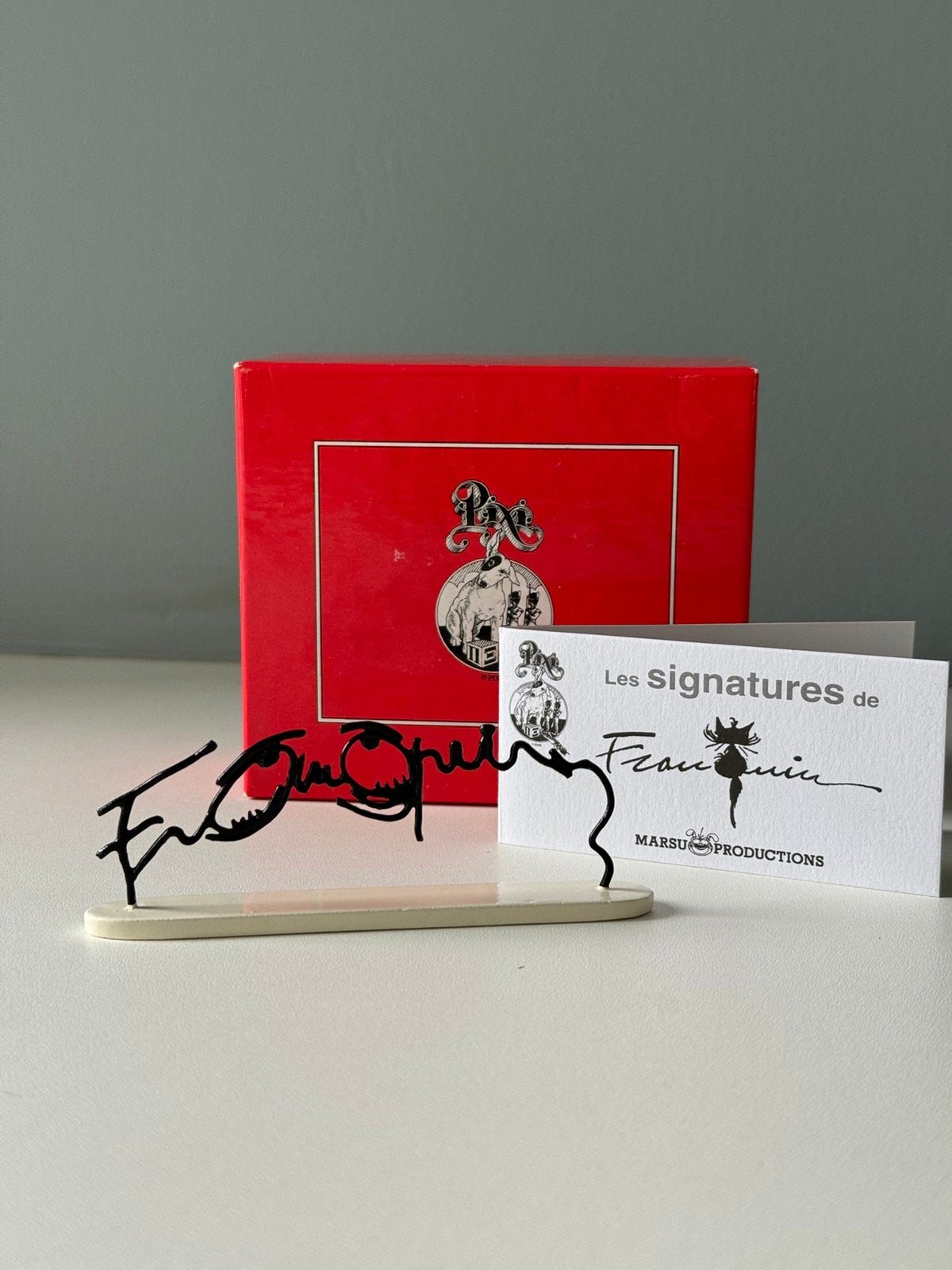 Signature franquin yeux tristes - pixi - marsu prod, Collections, Enlèvement ou Envoi, Tintin, Comme neuf
