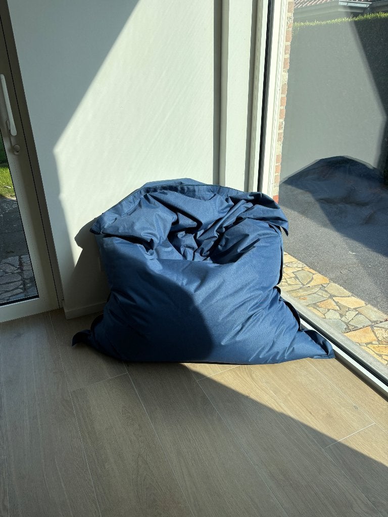 Blauwe grote zitzak, Ophalen, Zo goed als nieuw, Blauw, Zitzak