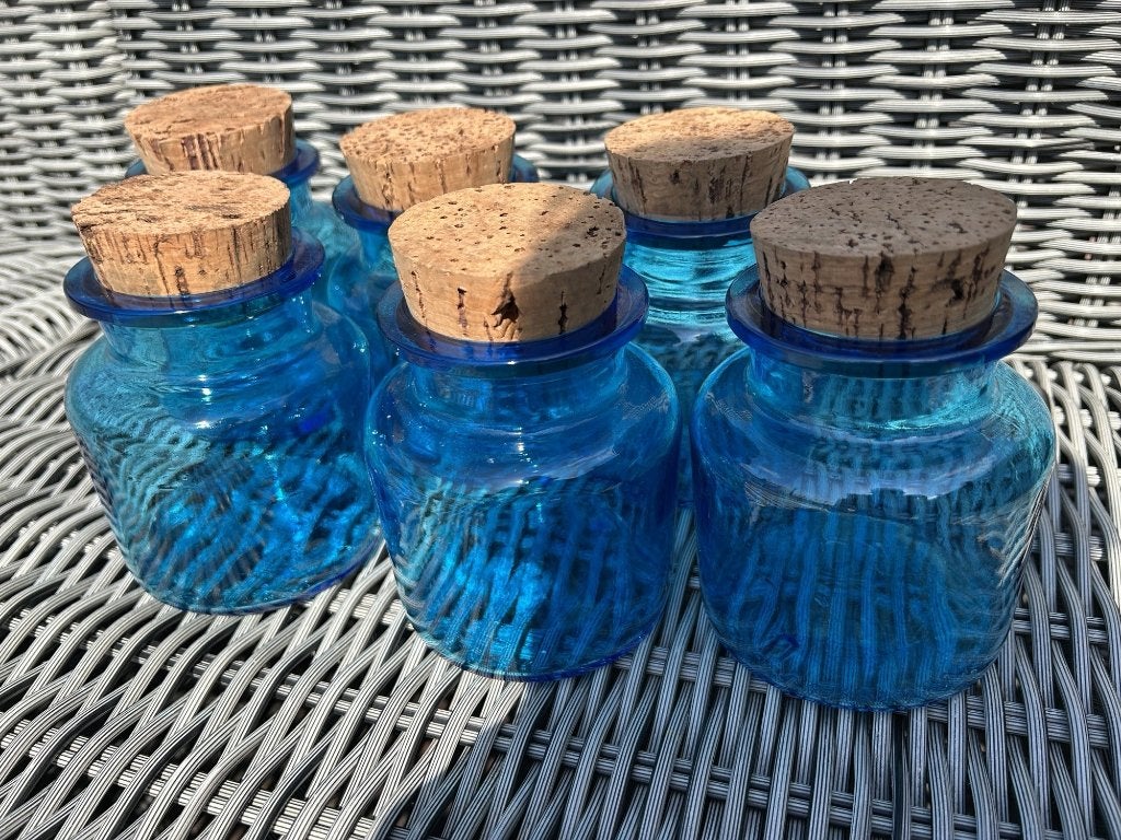 Set van 6  nieuwe glazen voorraadpotten met kurkdop, Ophalen, Nieuw, Voorraadpot, Overige merken