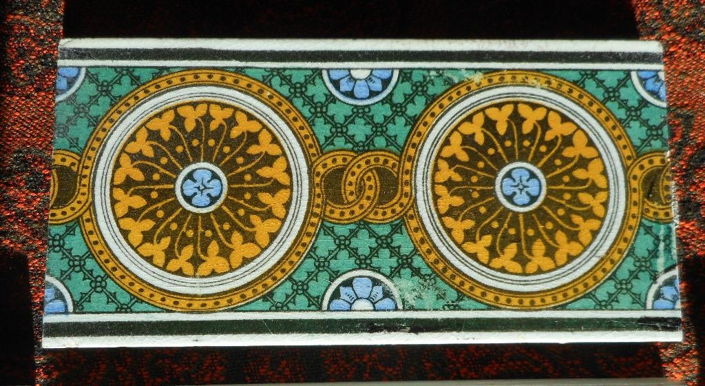 Frise Art Déco en faïence – motif géométrique – 7,5 x 15 cm, Ophalen of Verzenden