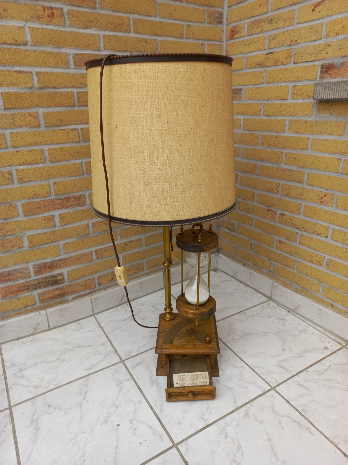 Unieke vintage lamp jaren '60-'80, Enlèvement, Bois, Vintage