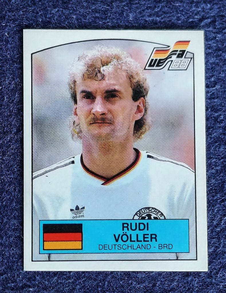 Panini sticker card voetbal ' EK Euro 1988 - Rudi Völler ', Ophalen of Verzenden, Nieuw, Sticker