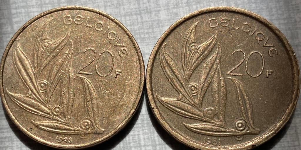 Belgische munt van 20 frank, Postzegels en Munten, Ophalen, Brons, Losse munt