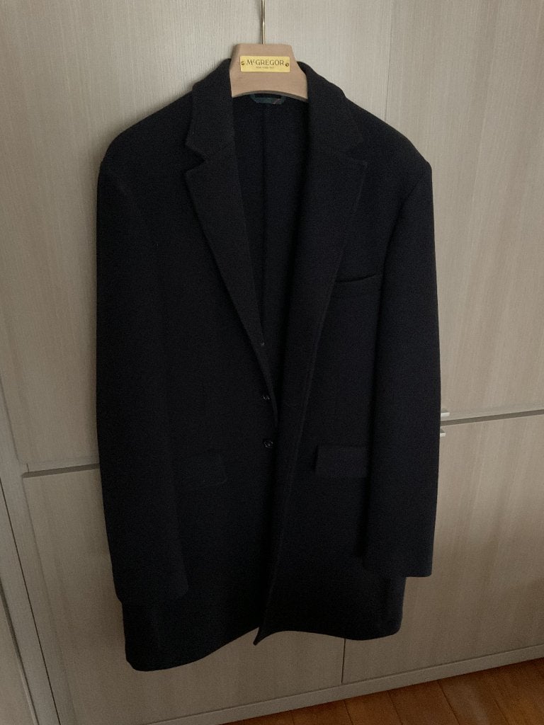 Wollen heren  jas van mc gregor, Kleding | Heren, Jassen | Winter, Zo goed als nieuw, Maat 56/58 (XL), Blauw, Ophalen of Verzenden