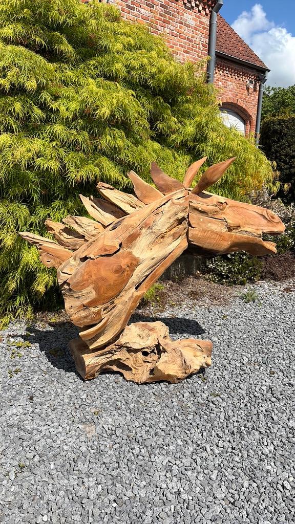 Tete de cheval en bois, Antiquités & Art, Enlèvement, Bois, Sculpture sur bois, Autres sujets
