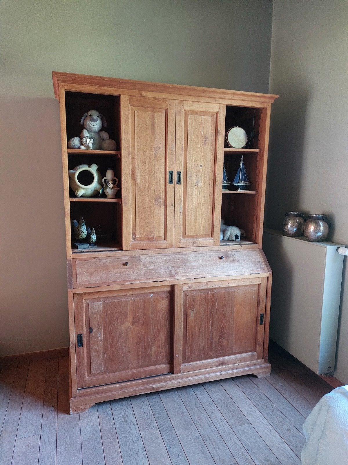 kast in teak, Ophalen, 100 tot 150 cm, Teakhout, 200 cm of meer