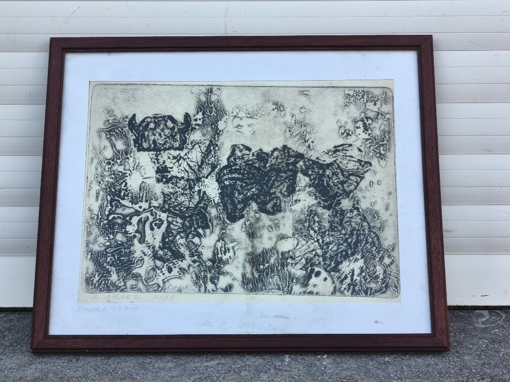 Eaux forte tauromagie signe, Enlèvement ou Envoi