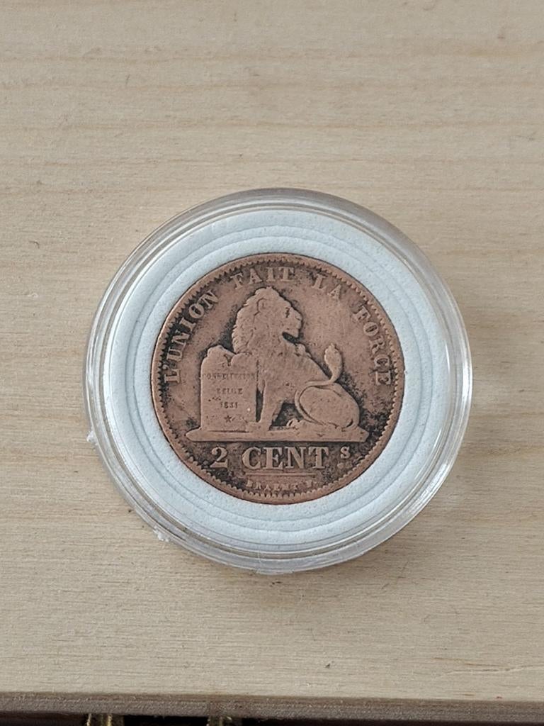 Munt 2 cent Belgische Frank 1870, Postzegels en Munten, Munten | België, Ophalen of Verzenden, Losse munt