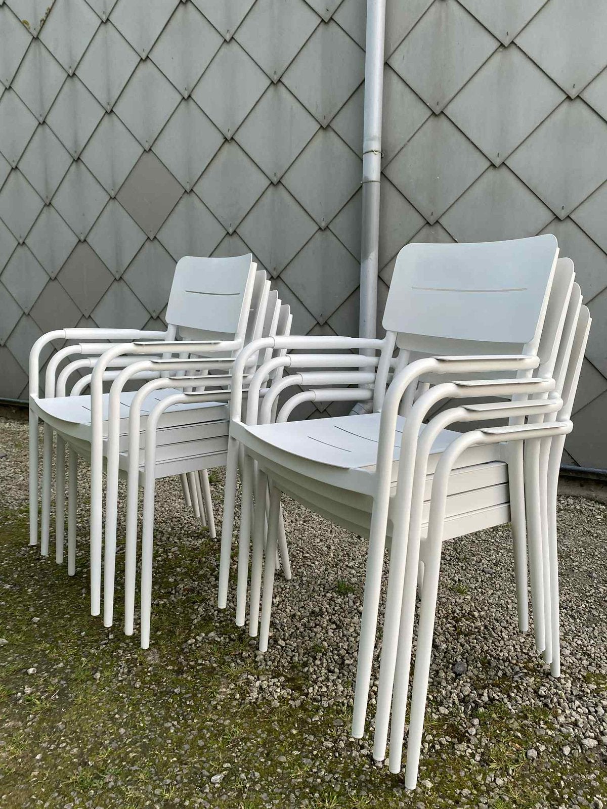 Complete tuinset 8 stapelbaar tuinstoelen!, Tuin en Terras, Tuinstoelen, Ophalen, Zo goed als nieuw