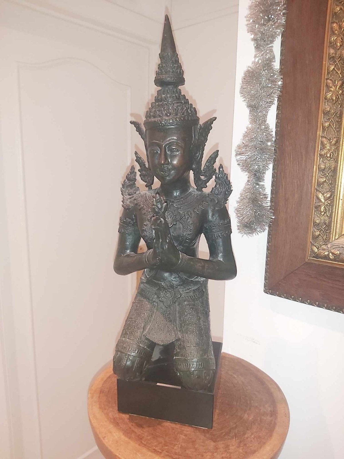 Authentiek Antiek Thaise Bronzen Thepanom Beeld – 60 cm, 13,, Ophalen of Verzenden