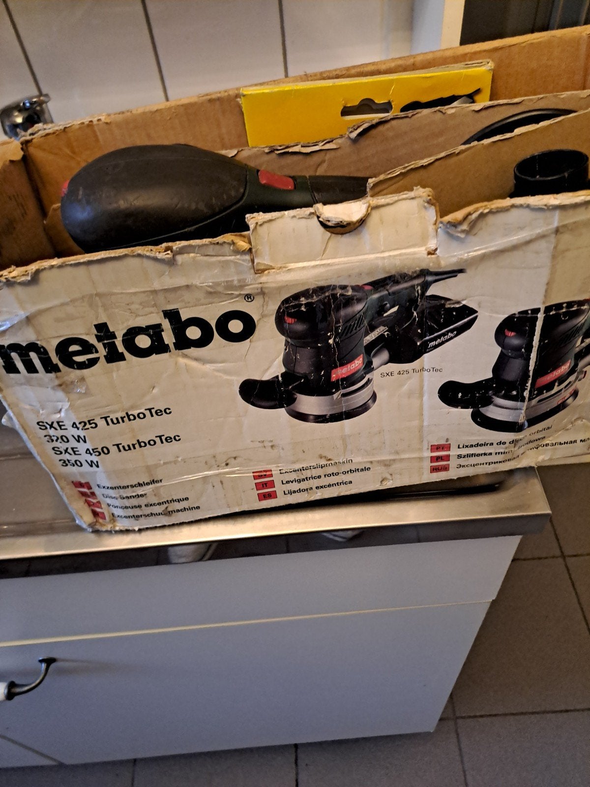 Metabo 450  turbo tec 350 we.. Lees de opmerkingen goed, Doe-het-zelf en Bouw, Ophalen, Zo goed als nieuw, 1200 watt of meer, Excentrische schuurmachine