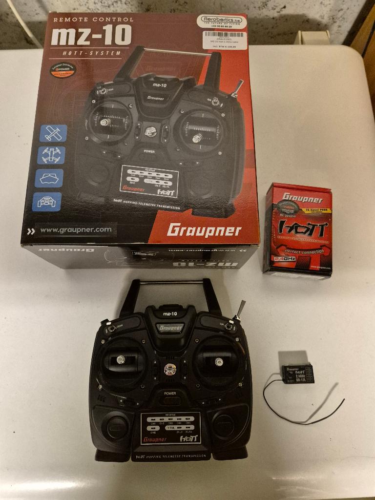 Émetteur Graupner MZ 10 et récepteur Graupner Hott 12L (6ch), Enlèvement, Neuf