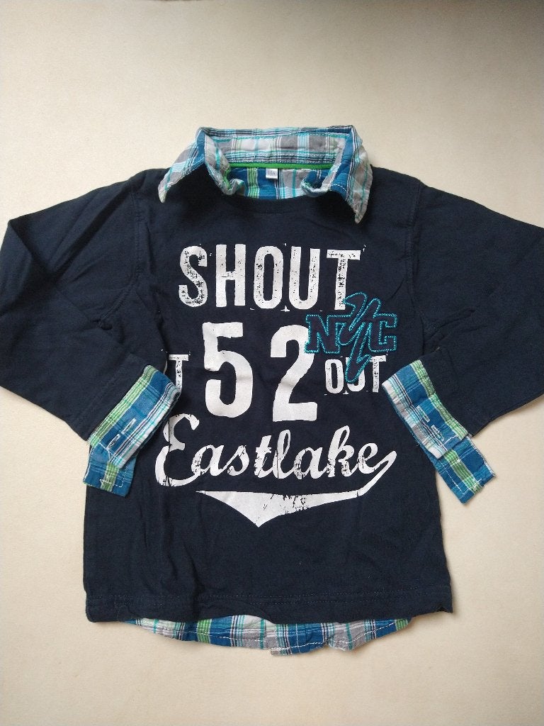 Donkerblauw T-shirt lange mouwen C&A, Kinderen en Baby's, Ophalen, C&A, Zo goed als nieuw, Shirt of Longsleeve