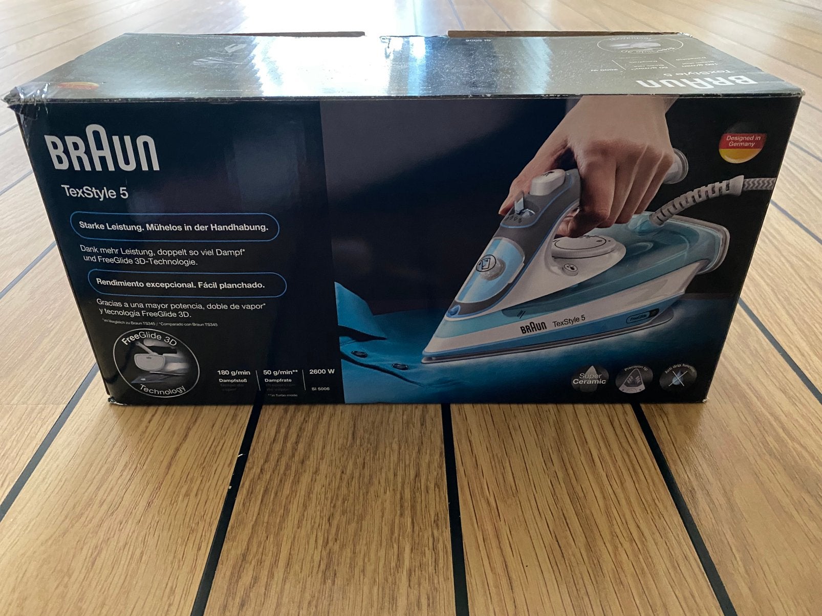 Braun texstyle 5, blauwe kleur, Ophalen of Verzenden, Zo goed als nieuw, Strijkijzer met snoer