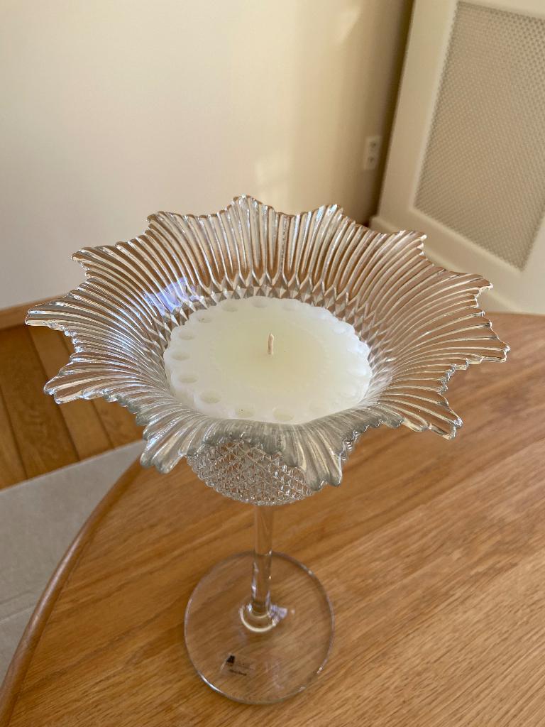 Kaarsenhouder/windlicht glas, Ophalen of Verzenden, Zo goed als nieuw, Glas, Windlicht