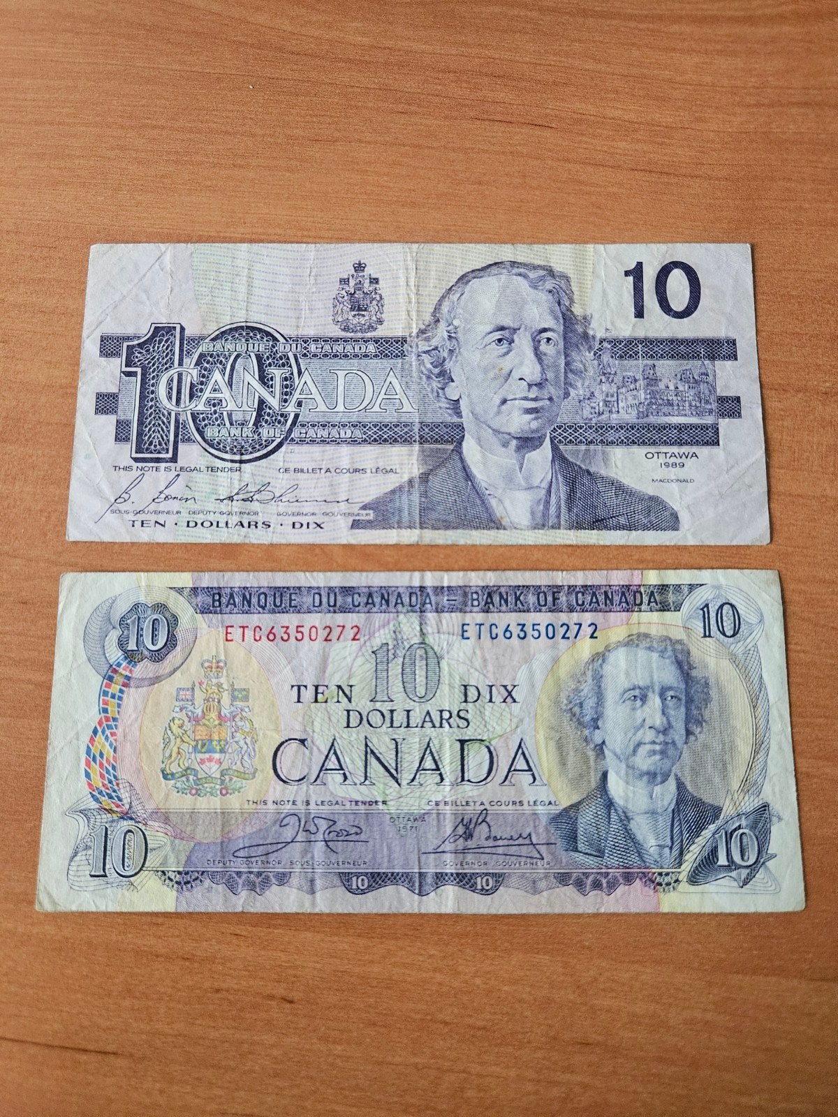 2x 10 dollars Canada set 1971/1989 jaar, Enlèvement ou Envoi, Amérique du Nord, Série
