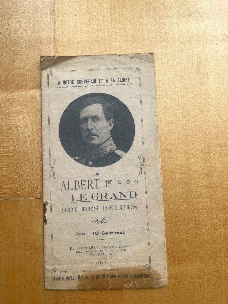 Hulde-en propagandabrochure Koning Albert I -1914, Enlèvement ou Envoi, Avant 1940, Général, Utilisé