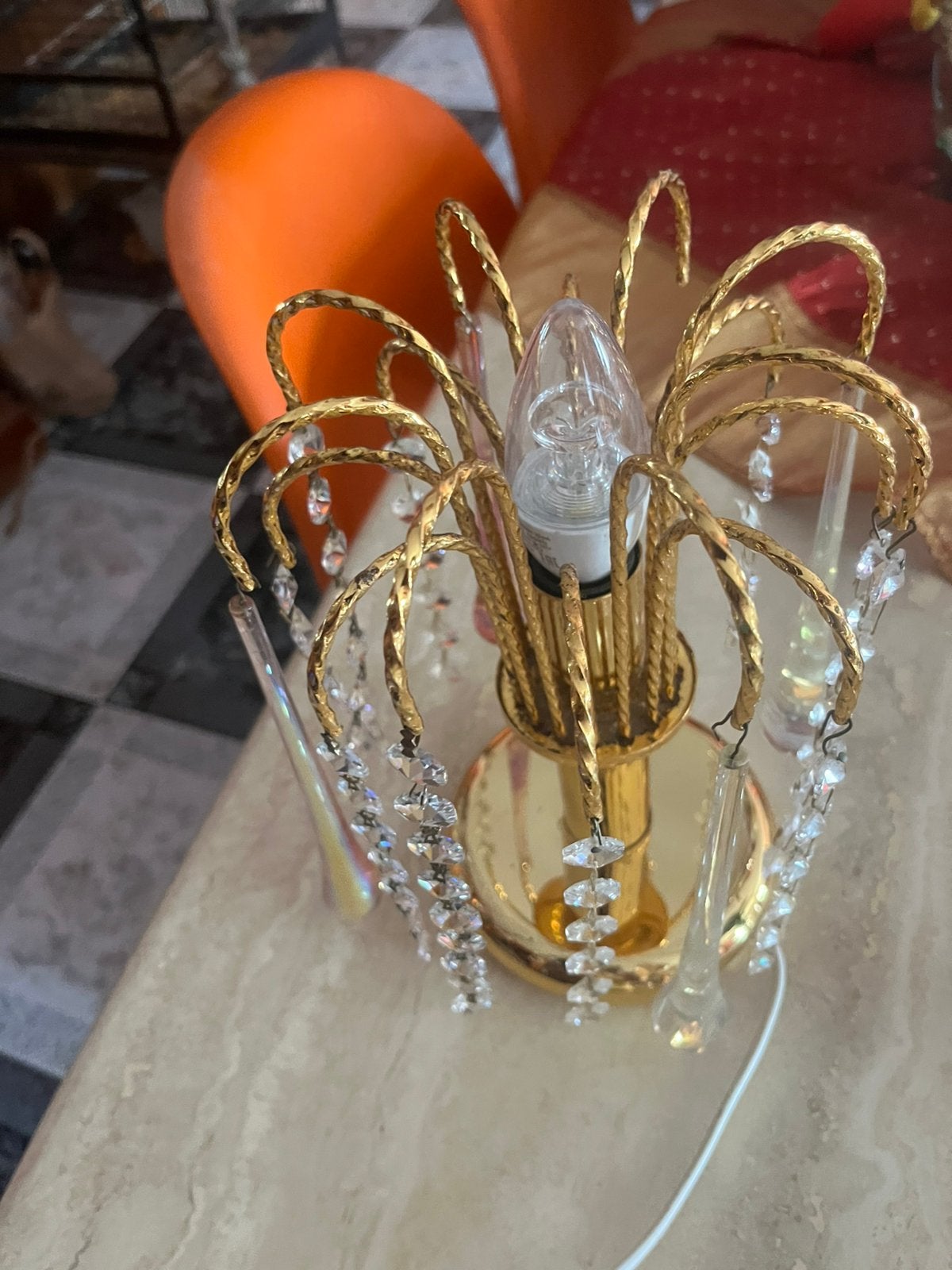 Vintage Italiaanse pioggia lamp, Huis en Inrichting, Lampen | Kroonluchters, Ophalen, Zo goed als nieuw