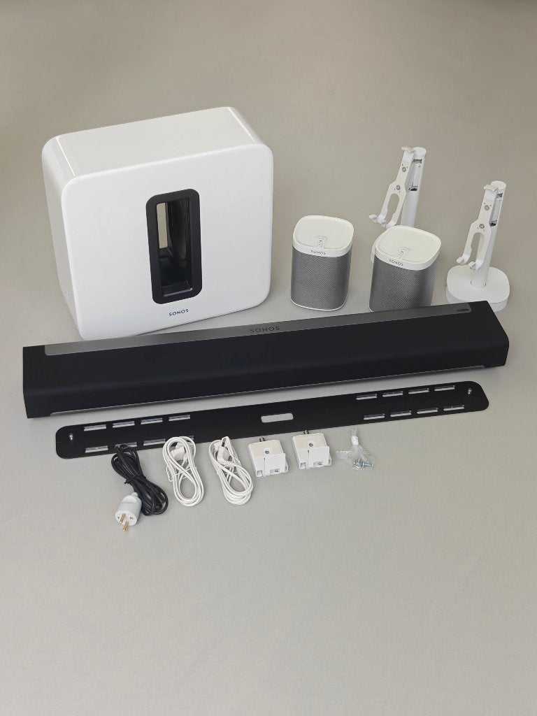 Surround Sonos 5.1 complète + Sub Gen 2 +2 x Play:1, TV, Hi-fi & Vidéo, Enlèvement, Avec subwoofer intégré, Comme neuf