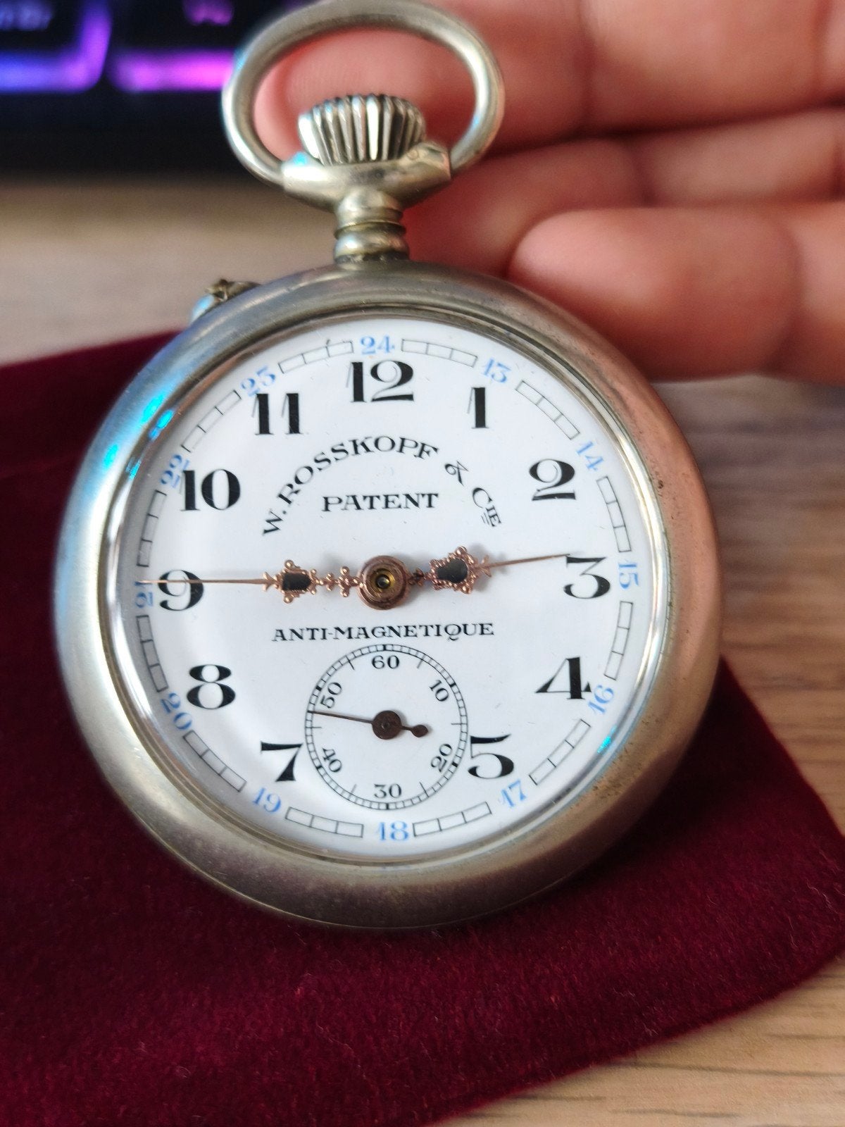Montre de poche Roskopf en parfait état, Bijoux, Sacs & Beauté, Enlèvement ou Envoi, Montre de poche, Omega