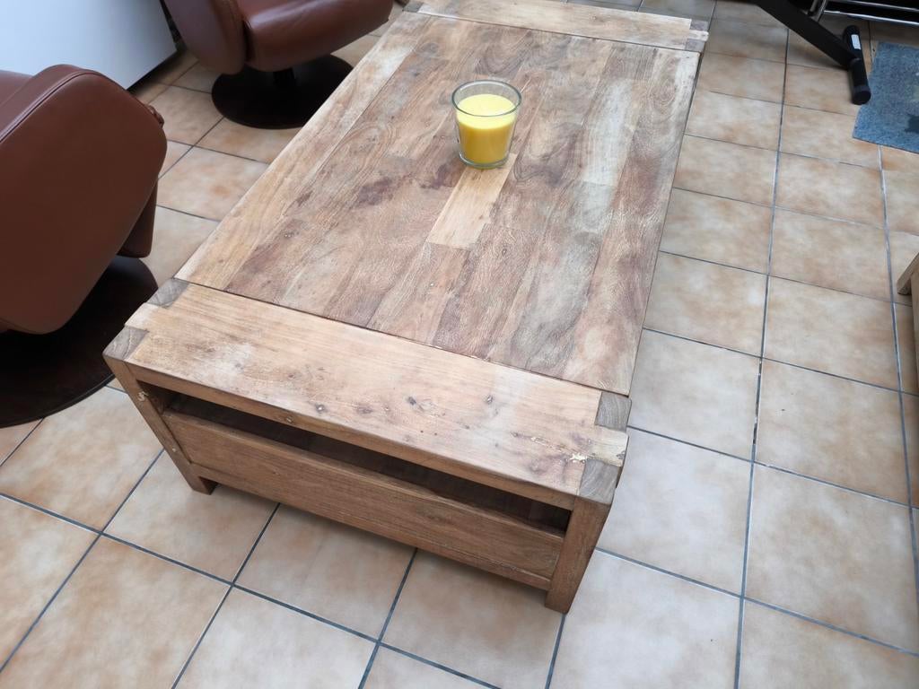 Table en bois massif de chêne 145 x 80 x 45. Très lourd, Enlèvement, Chêne