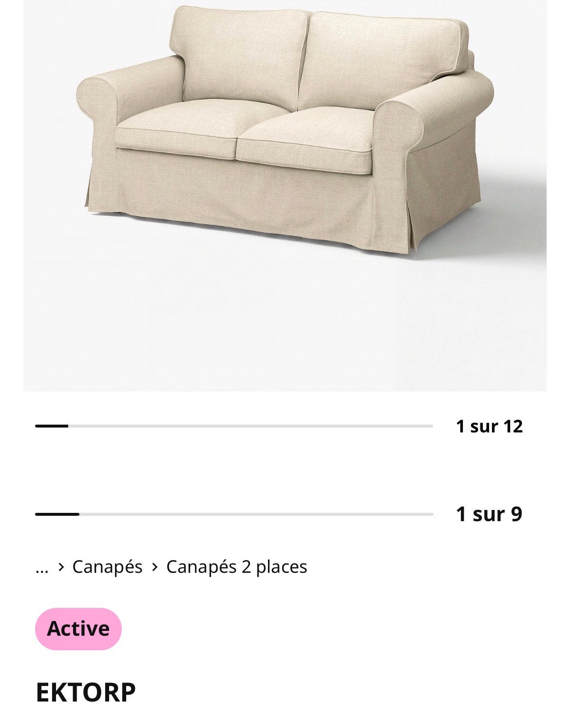 CANAPÉS IKEA EKTORP 2 & 3 Places GRATUITS (URGENT), Enlèvement, Comme neuf, Deux personnes