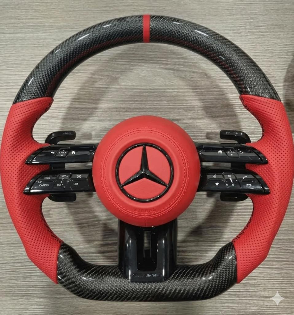Mercedes dragonfly rood leer stuur upgrade sportief AMG, Auto-onderdelen, Ophalen of Verzenden, Nieuw, Mercedes-Benz