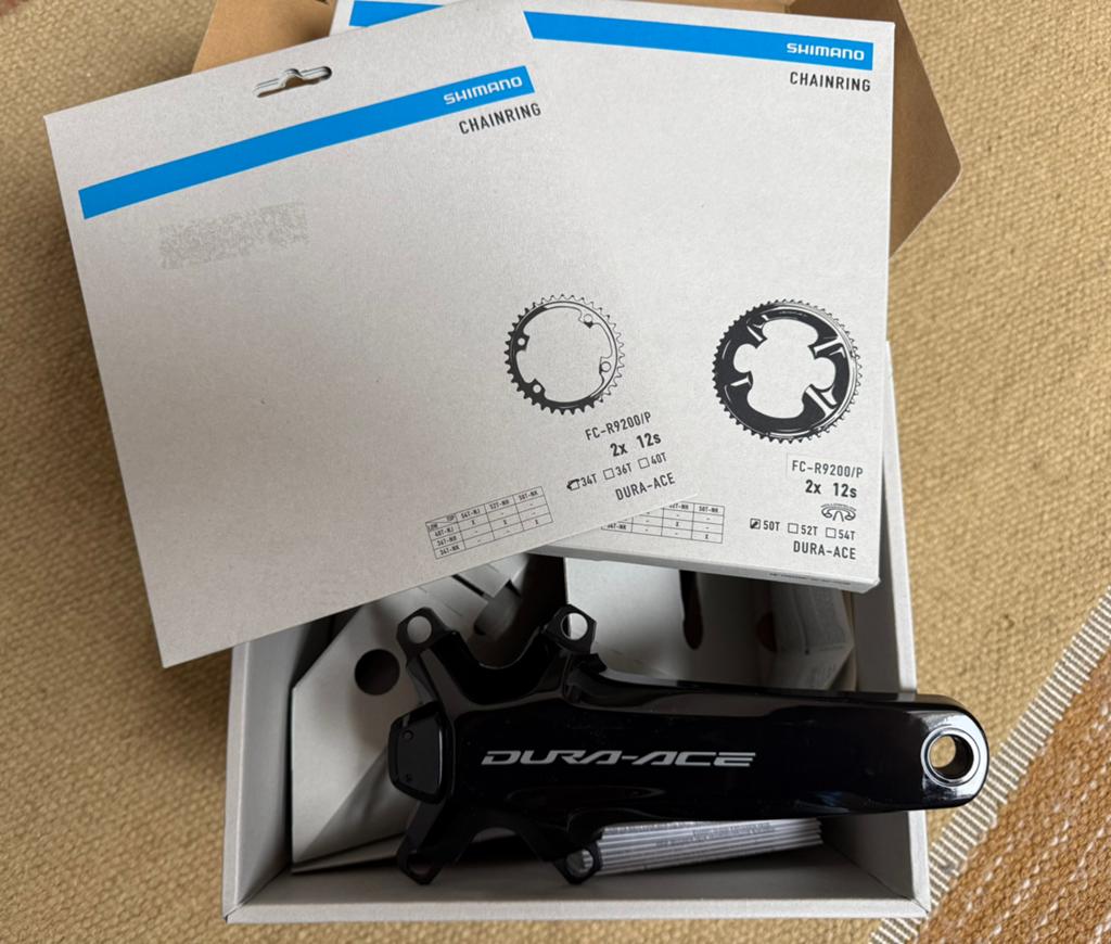 Shimano r9200 dura ace dubbelzijdige powercrank 165mm NIEUW, Fietsen en Brommers, Fietsonderdelen, Ophalen, Nieuw