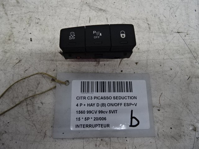 COMMUTATEUR Citroën C3 Picasso (SH) (96631922ZD), Utilisé, Citroën