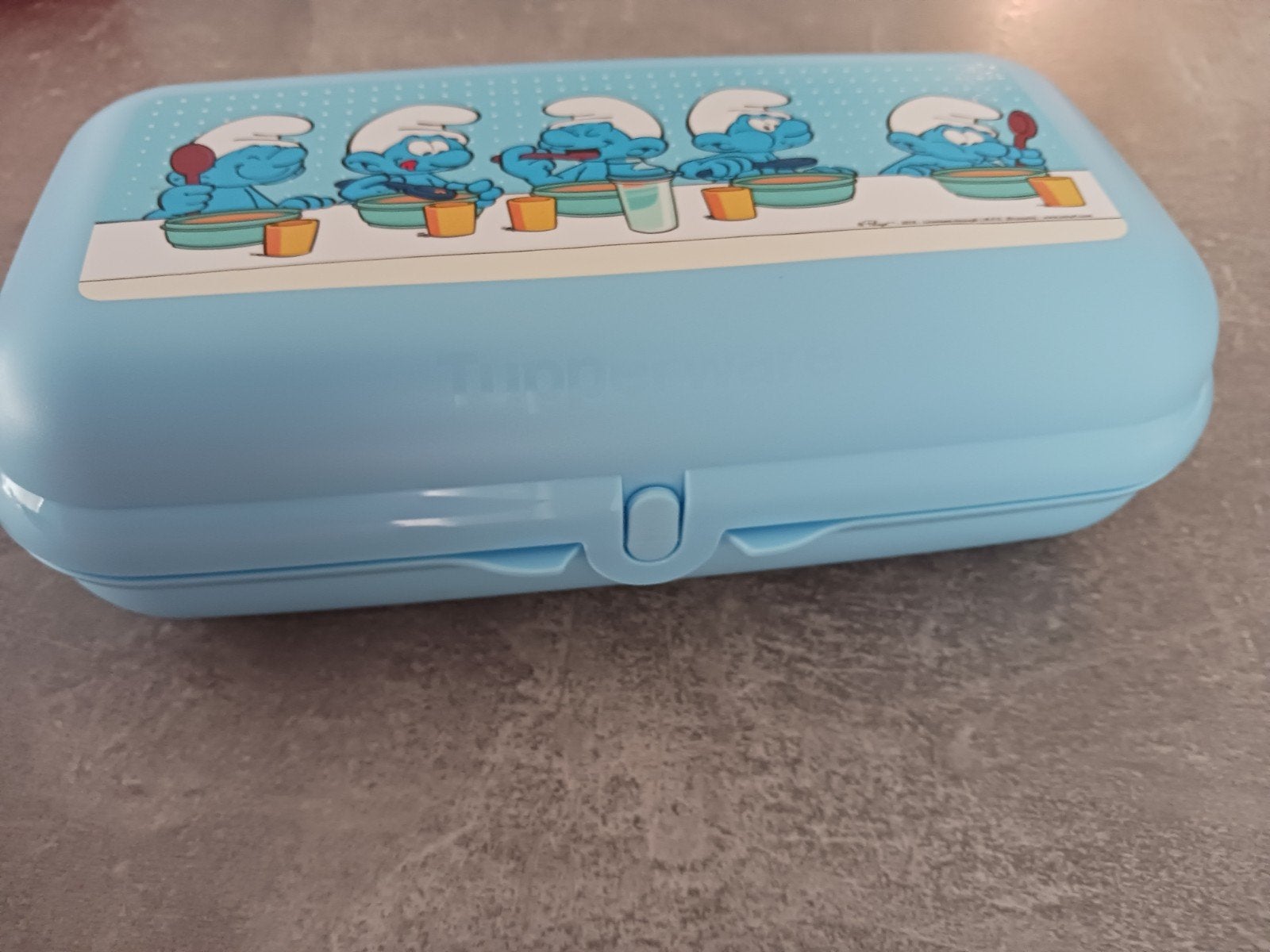 Nieuwe doos van de smurfen van Tupperware te koop., Huis en Inrichting, Ophalen, Nieuw, Bewaardoos