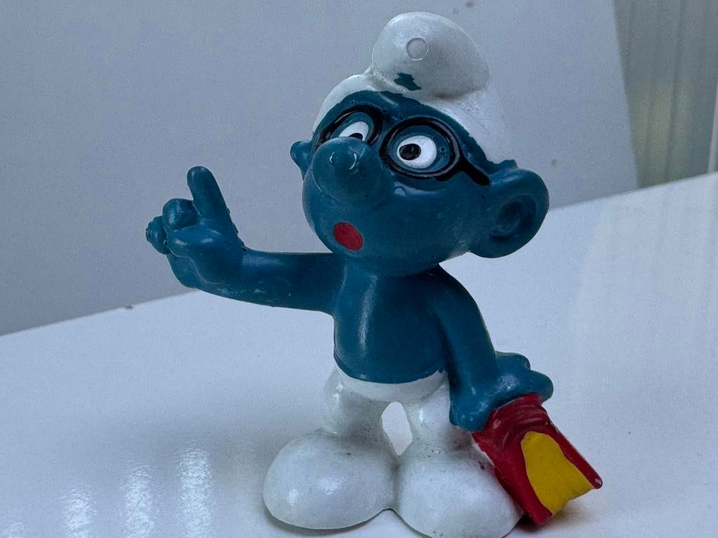 Miniatuur smurf - brilsmurf, Ophalen of Verzenden, Gebruikt, Overige Smurfen, Poppetje, Figuurtje of Knuffel