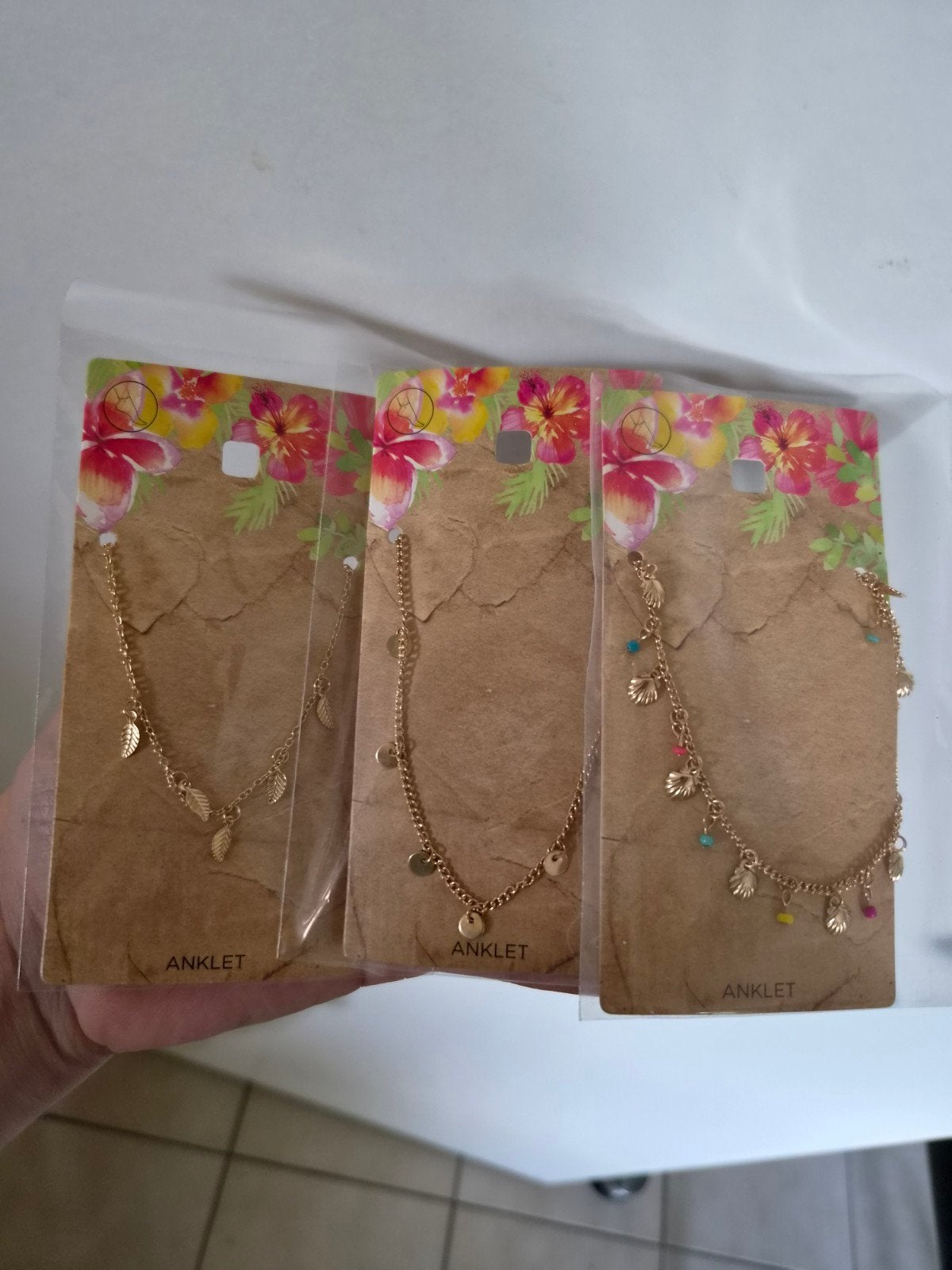 Setje: 3 mooie enkelbandjes, Ophalen of Verzenden, Nieuw