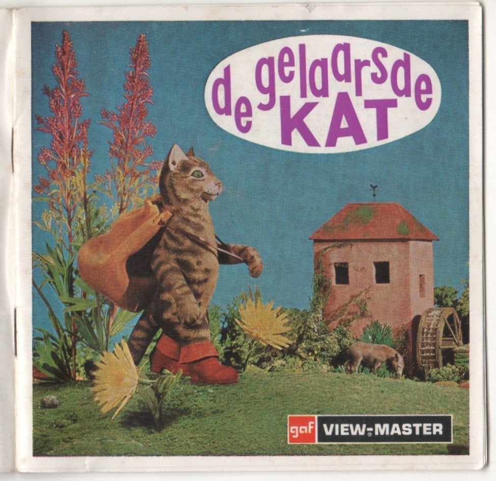 View-master La chat botté B 320 NL, Antiquités & Art, Antiquités | Jouets, Enlèvement ou Envoi
