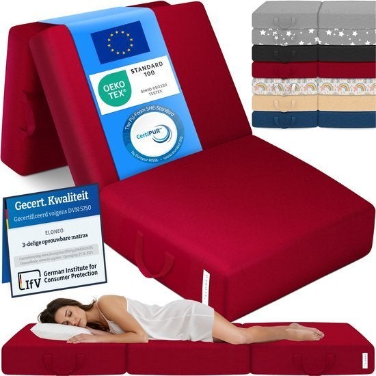 plooibaar logeermatras, Ophalen, Zo goed als nieuw, Eenpersoons, Matras
