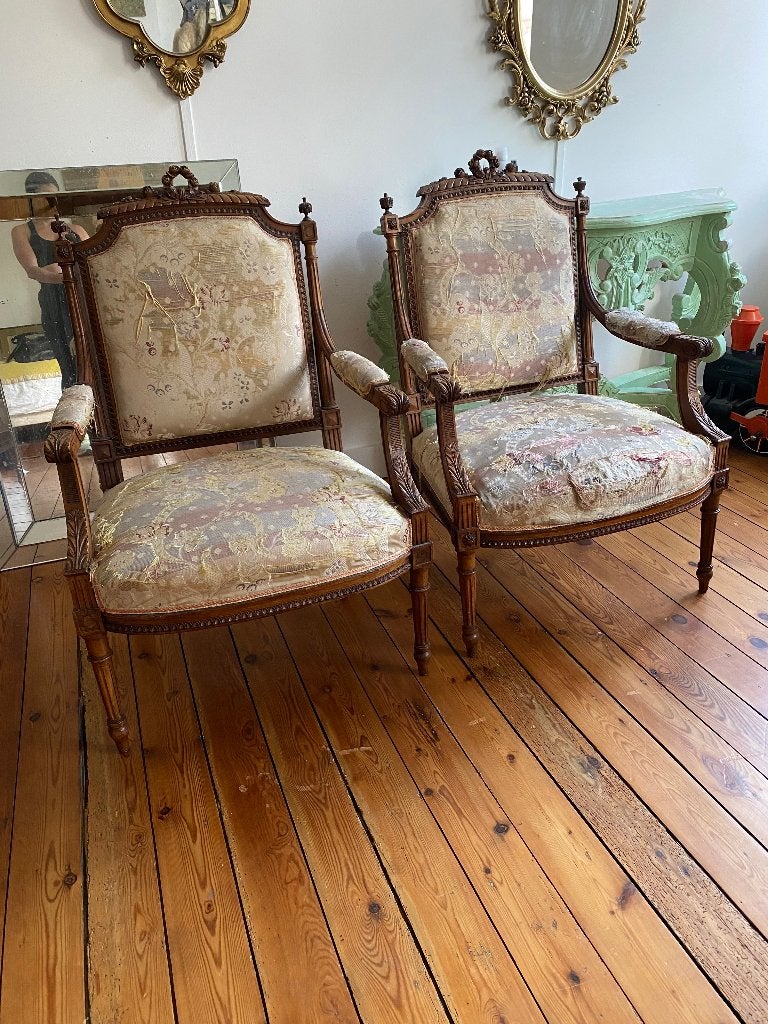 Set van vier stoelen in Louis XVI-stijl om te renoveren, Ophalen