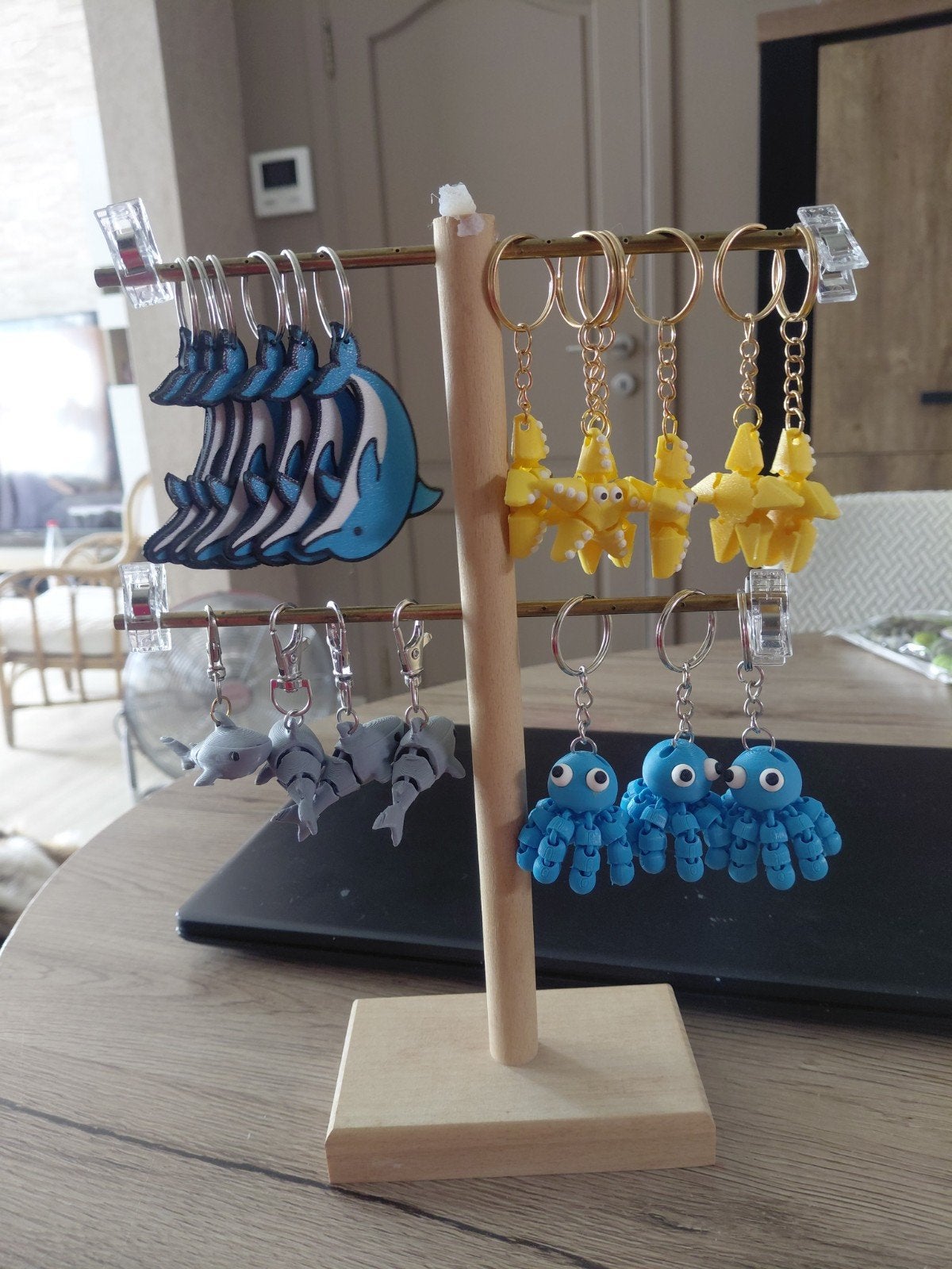 Sleutelhangers zeester dolfijn haai zeer leuke octopus, Ophalen of Verzenden