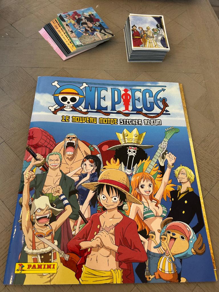 Collection panini complète one piece stickers plus cartes, Enlèvement, Neuf, Autocollant