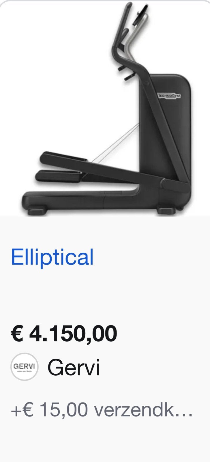 technogym elliptical cross trainer, Sport en Fitness, Ophalen, Kunststof, Zo goed als nieuw, Crosstrainer