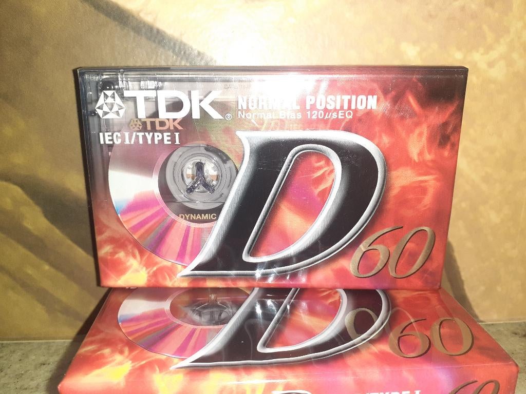 TDK IEC I/TYPE I, D60, position normale, K7, nouveau,, Enlèvement ou Envoi, Neuf, dans son emballage, 2 à 25 cassettes audio, Vierge