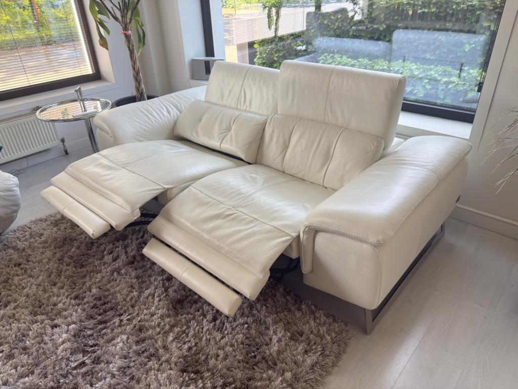Tweezitsrelax, leder electrisch traploos verstelbaar, Maison & Meubles, Canapés | Coins salons complets, Enlèvement, Comme neuf
