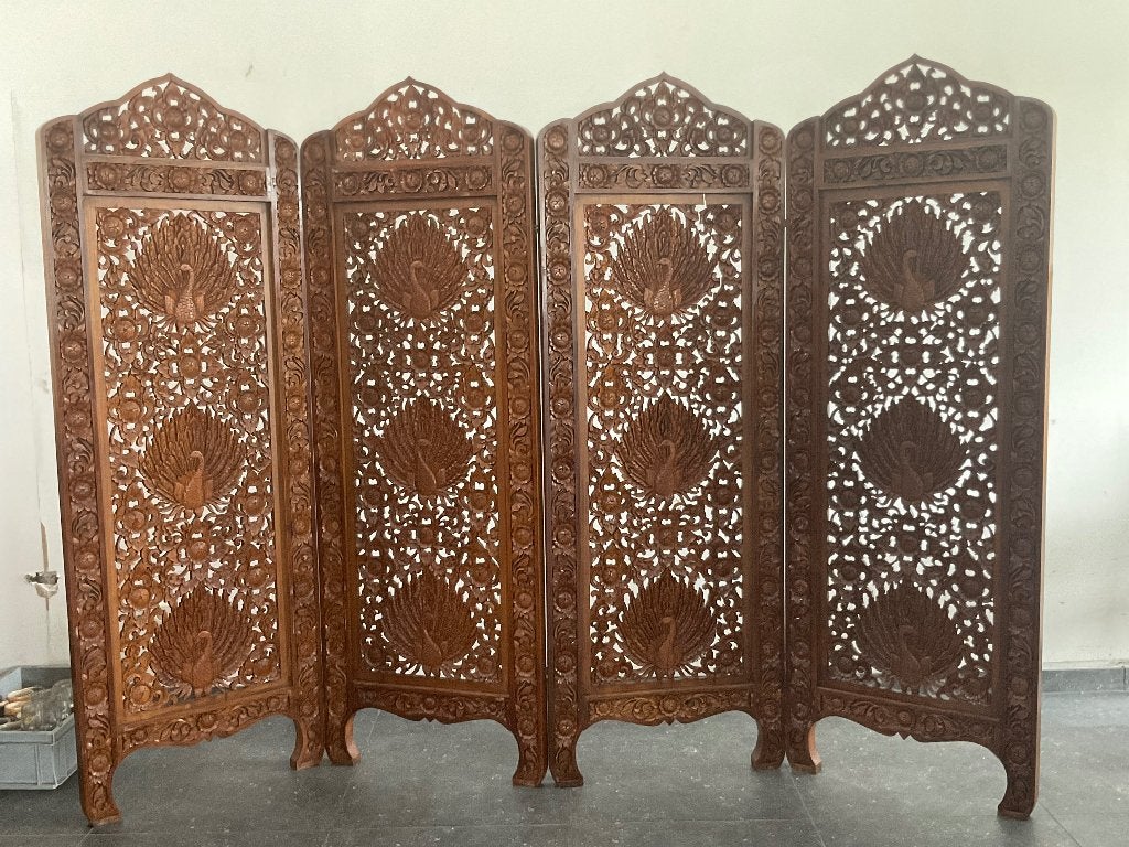 Houten oosters kamerscherm / paravent, Maison & Meubles, Accessoires pour la Maison | Paravents d'intérieur, Utilisé, Enlèvement